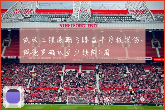 武汉三镇谢鹏飞膝盖半月板损伤，佩德罗确认至少缺阵6周